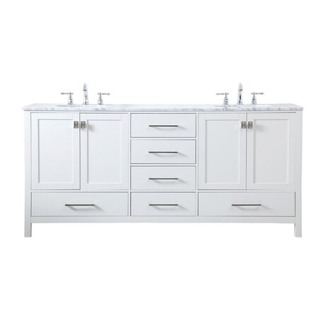Elegant Decor 72 Inch Double Bathroom Vanity In White VF18972DWH